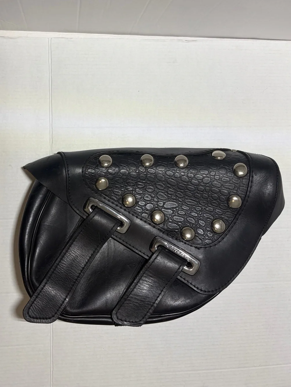 Harley Davidson Vintage 90’s Croc Leather Saddle Bag Riding Bag